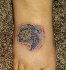 Cartoon Turtle Tattoo done by T